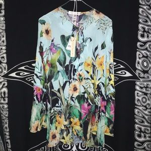 Nanette Lepore Swim coverup flower print new Sz XS